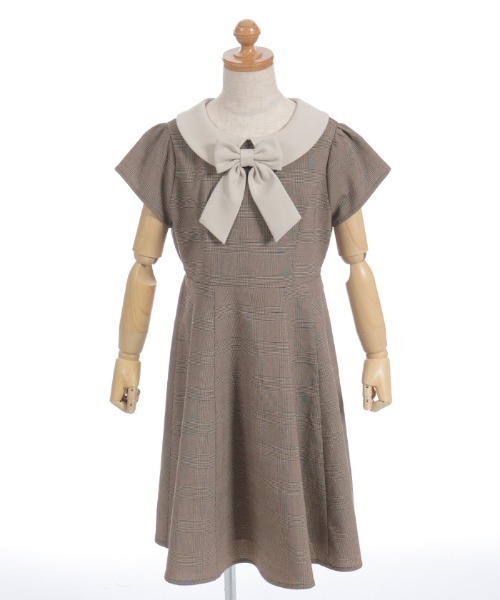 axes femme（アクシーズファム）の「リボンセット丸襟ワンピース（ワンピース・キッズ・ネイビー/ブラウン・MEDIUM/LARGE/X-LARGE）」の16枚目の写真