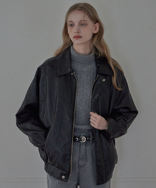 HAINT(ヘイント)の「SOFT OVER LEATHER JACKET(ライダースジャケット・レディース・ブラック・FREE)」の1枚目の写真