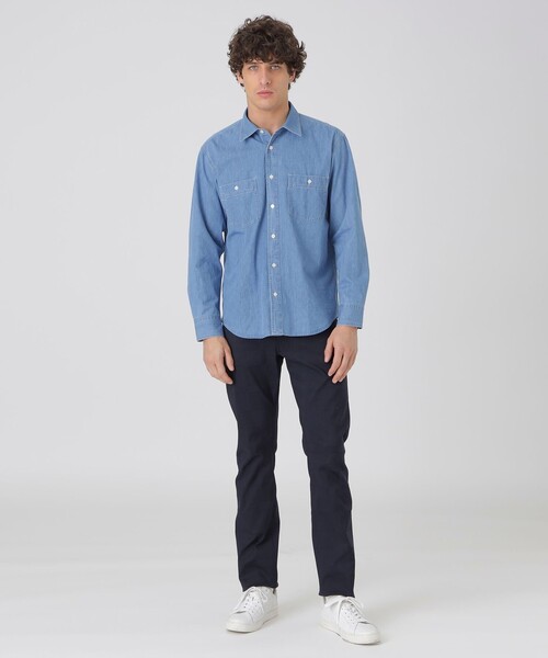 BLACK LABEL CRESTBRIDGE（ブラックレーベル・クレストブリッジ）の「ガーメントウォッシュデニムシャツ（シャツ/ブラウス・メンズ・ブルー系その他4/ネイビー・L/S/M/XL）」の3枚目の写真