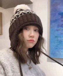 MAISON DE THERESE（メゾン ド テレーズ）の「紐付き　ニット帽/キャップ（ニットキャップ/ビーニー）」