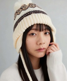 MAISON DE THERESE（メゾン ド テレーズ）の「紐付き　ニット帽/キャップ（ニットキャップ/ビーニー）」