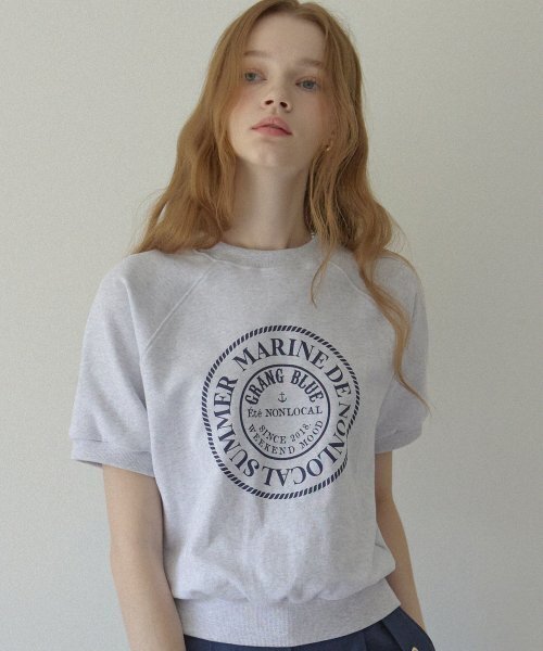 NONLOCAL(ノンローカル)の「Marine Rope Half Sleeve Sweatshirt - Light Grey(Tシャツ/カットソー・レディース・その他・FREE)」の1枚目の写真