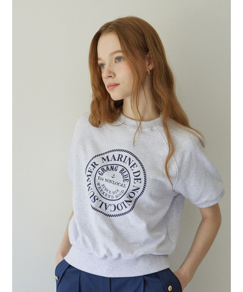 NONLOCAL(ノンローカル)の「Marine Rope Half Sleeve Sweatshirt - Light Grey(Tシャツ/カットソー・レディース・その他・FREE)」の2枚目の写真