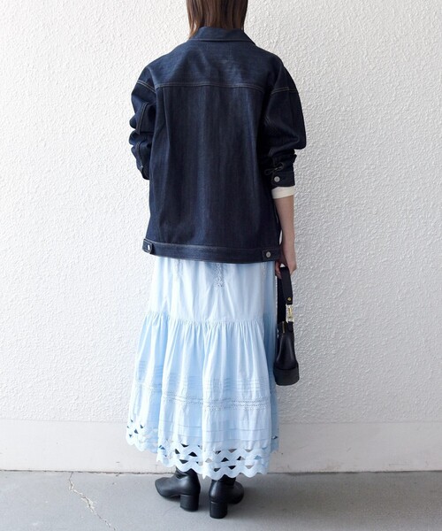 SHIPS any（シップス エニィ）の「SHIPS any:〈洗濯機可能〉キャンブリック レース ギャザー ボリューム スカート（スカート・レディース・ブラック/ホワイト/ライトブルー・ONE SIZE）」の18枚目の写真