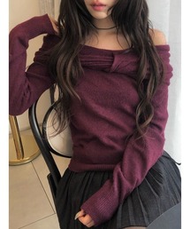 オフショルダー」に該当するトップス（リボン）ファッション通販