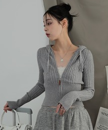 Ulysses（ユリシス）の「ケーブルニットジップアップパーカー（パーカー）」