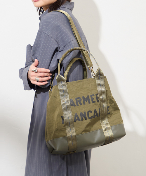 JOURNAL STANDARD（ジャーナルスタンダード）の「《WEB限定追加》別注【LUCEBER/ルースバー】militaryショルダーBAG（トートバッグ・レディース・カーキ/ベージュ・FREE）」の2枚目の写真
