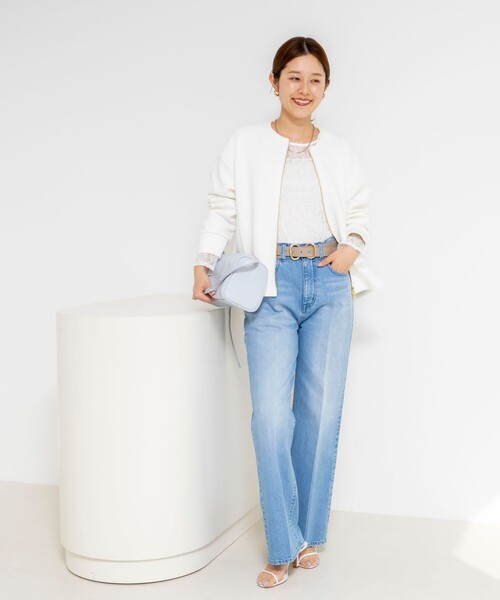 NOLLEY’S（ノーリーズ）の「ウォッシャブルダンボールブルゾン（ブルゾン・レディース・グレー/オフホワイト・38）」の12枚目の写真