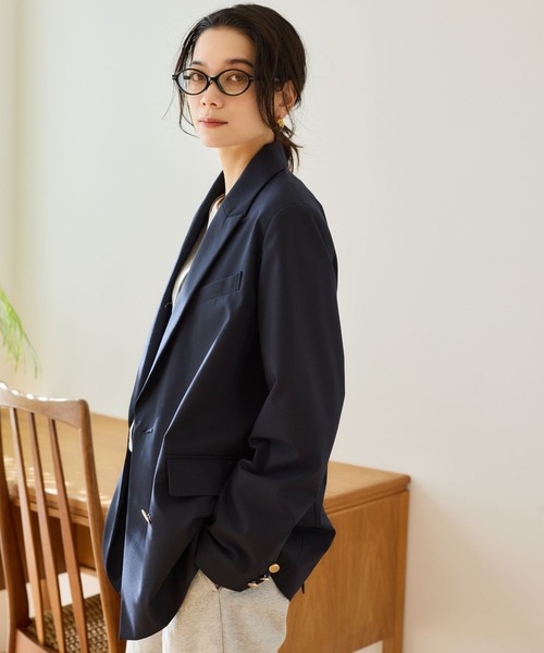 BARNYARDSTORM(バンヤードストーム)の「BARNYARDSTORM / 2WAYストレッチダブルジャケット(テーラードジャケット・レディース・グレー/ネイビー・S/M)」の5枚目の写真