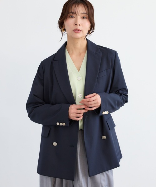 BARNYARDSTORM(バンヤードストーム)の「BARNYARDSTORM / 2WAYストレッチダブルジャケット(テーラードジャケット・レディース・グレー/ネイビー・S/M)」の15枚目の写真