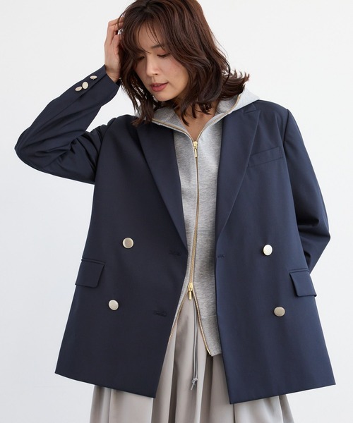 BARNYARDSTORM(バンヤードストーム)の「BARNYARDSTORM / 2WAYストレッチダブルジャケット(テーラードジャケット・レディース・グレー/ネイビー・S/M)」の17枚目の写真