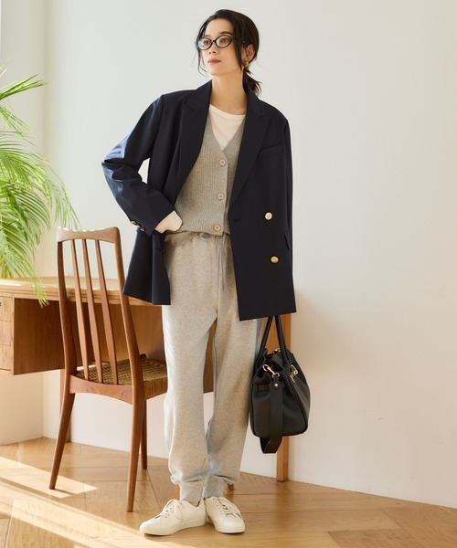 BARNYARDSTORM(バンヤードストーム)の「BARNYARDSTORM / 2WAYストレッチダブルジャケット(テーラードジャケット・レディース・グレー/ネイビー・S/M)」の6枚目の写真