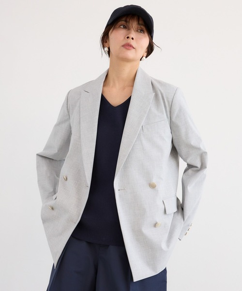 BARNYARDSTORM(バンヤードストーム)の「BARNYARDSTORM / 2WAYストレッチダブルジャケット(テーラードジャケット・レディース・グレー/ネイビー・S/M)」の9枚目の写真