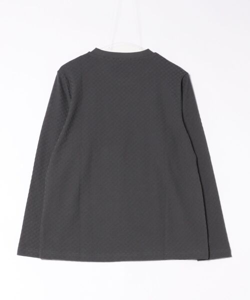 TAKA-Q（タカキュー）の「【綿混 ロンＴ】タカキュー 千鳥ジャガード クルーネック長袖Tシャツ（Tシャツ/カットソー・メンズ・ホワイト/グレー系その他2・LARGE/MEDIUM/X-LARGE）」の3枚目の写真
