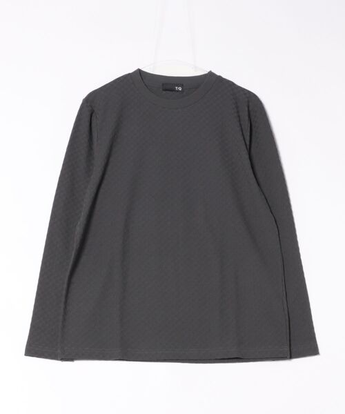 TAKA-Q（タカキュー）の「【綿混 ロンＴ】タカキュー 千鳥ジャガード クルーネック長袖Tシャツ（Tシャツ/カットソー・メンズ・ホワイト/グレー系その他2・LARGE/MEDIUM/X-LARGE）」の15枚目の写真