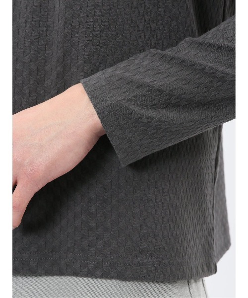 TAKA-Q（タカキュー）の「【綿混 ロンＴ】タカキュー 千鳥ジャガード クルーネック長袖Tシャツ（Tシャツ/カットソー・メンズ・ホワイト/グレー系その他2・LARGE/MEDIUM/X-LARGE）」の19枚目の写真