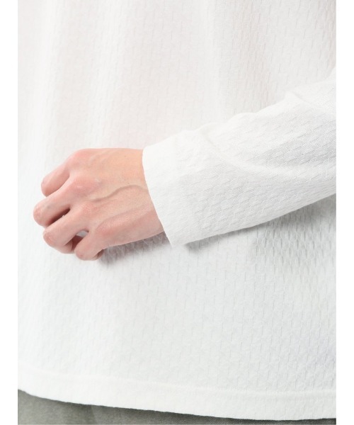 TAKA-Q（タカキュー）の「【綿混 ロンＴ】タカキュー 千鳥ジャガード クルーネック長袖Tシャツ（Tシャツ/カットソー・メンズ・ホワイト/グレー系その他2・LARGE/MEDIUM/X-LARGE）」の8枚目の写真