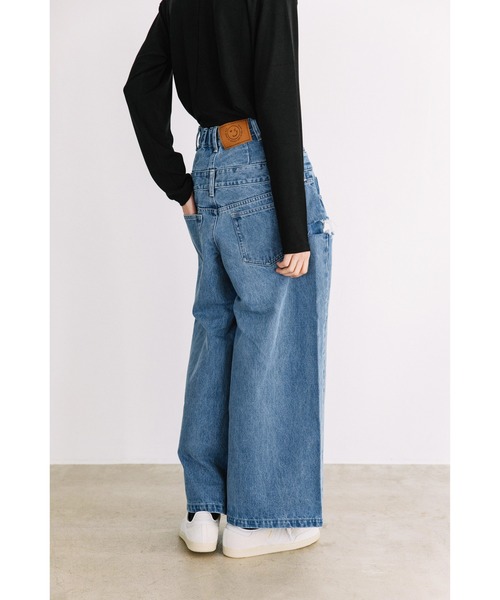 WCJ(ダブルシージェイ)の「レイヤードパンツ(デニムパンツ・レディース・ブルー/カモフラージュ/アイボリー/ブラック・25/26)」の20枚目の写真