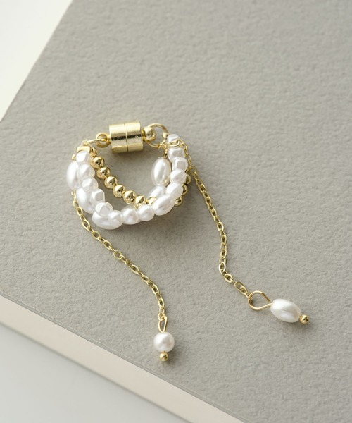 ZAKKA-BOX(ザッカボックス)の「パールレイヤーマグネットピアス(イヤリング・レディース・ゴールド系1/ゴールド系2/ゴールド系3・FREE)」の7枚目の写真
