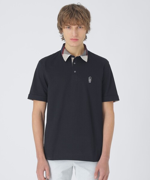 BLACK LABEL CRESTBRIDGE（ブラックレーベル・クレストブリッジ）の「パーシャルチェックポロシャツ（ポロシャツ・メンズ・ネイビー/ライトグレー/オフホワイト/ブラック・XL/L/M）」の2枚目の写真