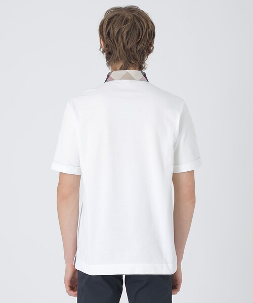 BLACK LABEL CRESTBRIDGE（ブラックレーベル・クレストブリッジ）の「パーシャルチェックポロシャツ（ポロシャツ・メンズ・ネイビー/ライトグレー/オフホワイト/ブラック・XL/L/M）」の7枚目の写真