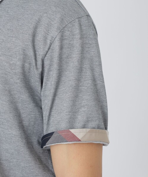 BLACK LABEL CRESTBRIDGE（ブラックレーベル・クレストブリッジ）の「パーシャルチェックポロシャツ（ポロシャツ・メンズ・ネイビー/ライトグレー/オフホワイト/ブラック・XL/L/M）」の16枚目の写真