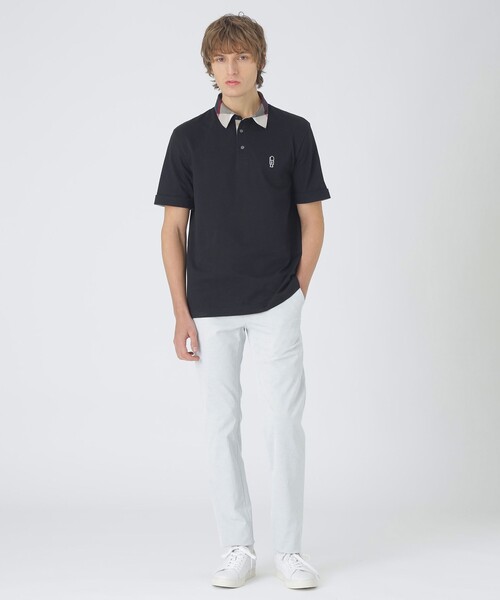 BLACK LABEL CRESTBRIDGE（ブラックレーベル・クレストブリッジ）の「パーシャルチェックポロシャツ（ポロシャツ・メンズ・ネイビー/ライトグレー/オフホワイト/ブラック・XL/L/M）」の19枚目の写真