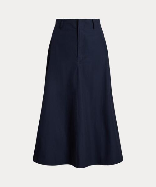 POLO RALPH LAUREN(ポロ ラルフ ローレン)の「コットン Aライン ミディ スカート(スカート・レディース・ブルー・0/2/4/6)」の2枚目の写真