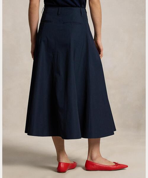 POLO RALPH LAUREN(ポロ ラルフ ローレン)の「コットン Aライン ミディ スカート(スカート・レディース・ブルー・0/2/4/6)」の4枚目の写真