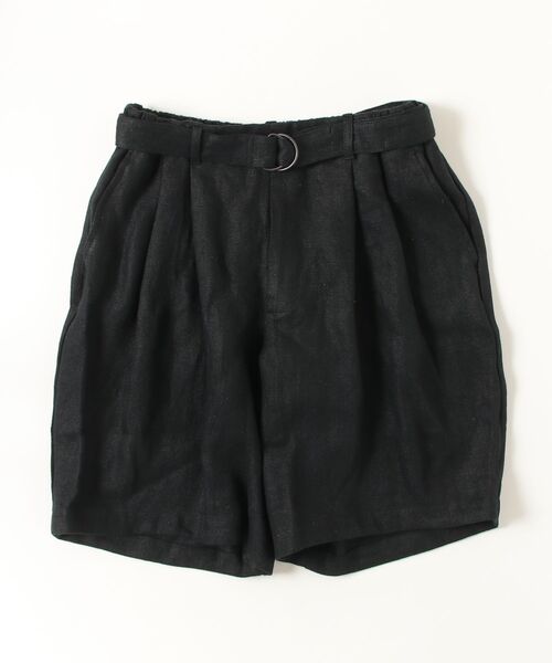 my beautiful landlet（マイビューティフルランドレット）の「【my beautiful landlet】SEMI WET LINEN BELT SHORT PANTS（その他パンツ・メンズ・マルチ/ベージュ/ブラック・1/0）」の20枚目の写真
