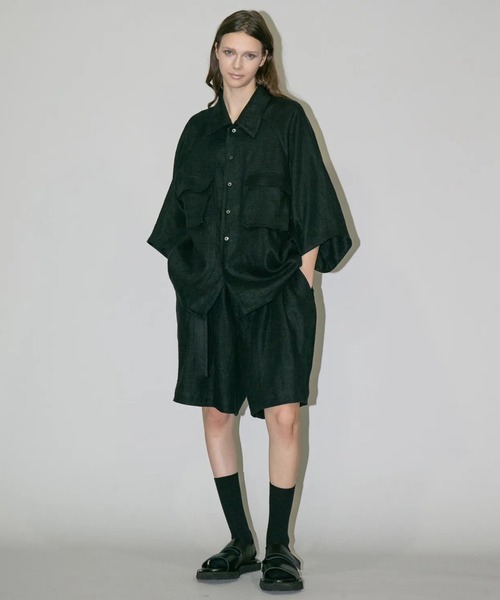 my beautiful landlet（マイビューティフルランドレット）の「【my beautiful landlet】SEMI WET LINEN BELT SHORT PANTS（その他パンツ・メンズ・マルチ/ベージュ/ブラック・1/0）」の18枚目の写真