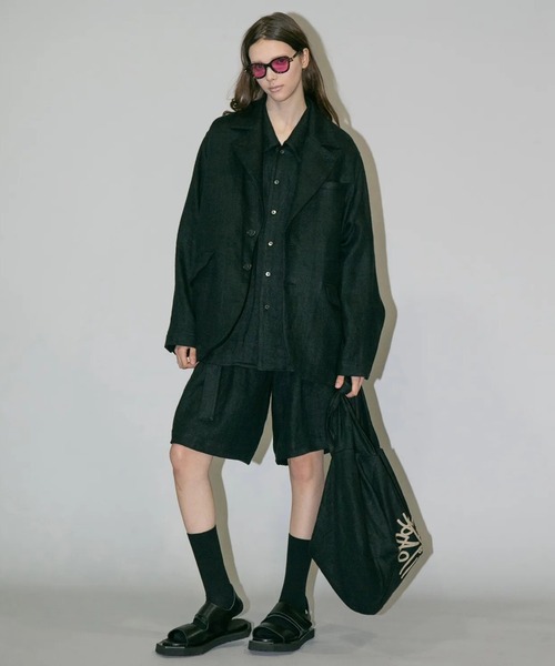 my beautiful landlet（マイビューティフルランドレット）の「【my beautiful landlet】SEMI WET LINEN BELT SHORT PANTS（その他パンツ・メンズ・マルチ/ベージュ/ブラック・1/0）」の19枚目の写真