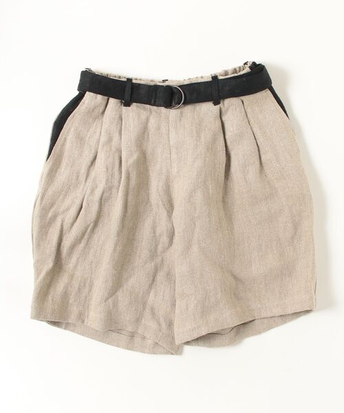 my beautiful landlet（マイビューティフルランドレット）の「【my beautiful landlet】SEMI WET LINEN BELT SHORT PANTS（その他パンツ・メンズ・マルチ/ベージュ/ブラック・1/0）」の21枚目の写真