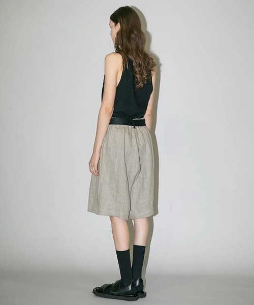 my beautiful landlet（マイビューティフルランドレット）の「【my beautiful landlet】SEMI WET LINEN BELT SHORT PANTS（その他パンツ・メンズ・マルチ/ベージュ/ブラック・1/0）」の7枚目の写真