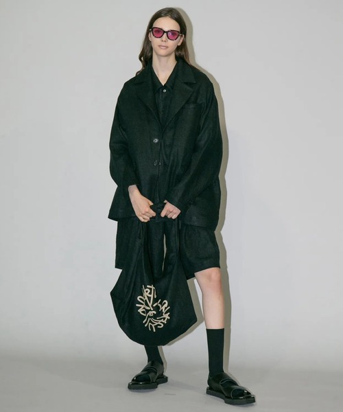 my beautiful landlet（マイビューティフルランドレット）の「【my beautiful landlet】SEMI WET LINEN BELT SHORT PANTS（その他パンツ・メンズ・マルチ/ベージュ/ブラック・1/0）」の22枚目の写真