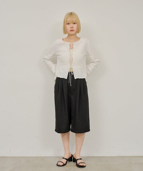 WHIMSIC（ウィムジック）の「【WHIMSIC/SETUP対応/2サイズ展開】パイピングパジャマショートパンツ（その他パンツ・レディース・ブラック/グレー/ネイビー・2/1）」の8枚目の写真