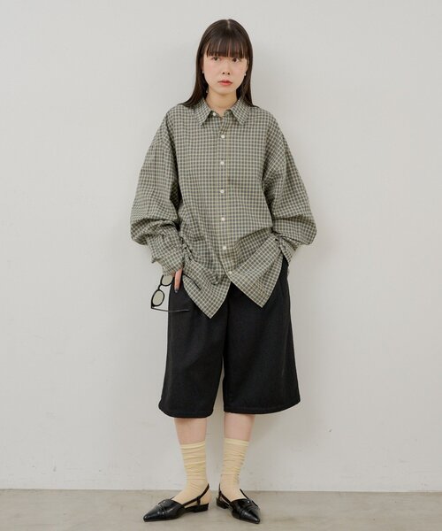 WHIMSIC（ウィムジック）の「【WHIMSIC/SETUP対応/2サイズ展開】パイピングパジャマショートパンツ（その他パンツ・レディース・ブラック/グレー/ネイビー・2/1）」の11枚目の写真