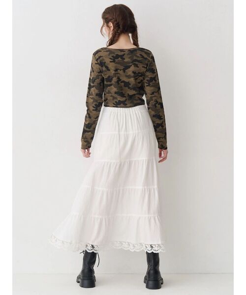 EVRIS(エヴリス)の「スリットロングティアードスカート(スカート・レディース・イエロー/ホワイト・FREE)」の7枚目の写真