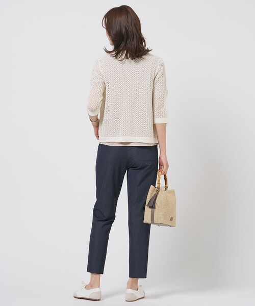 J.PRESS Ladies(J.プレス レディス)の「LINEN COTTON BLEND ニット カーディガン(カーディガン/ボレロ・レディース・アイボリー系/ライトグレー系/ネイビー系・SMALL)」の8枚目の写真