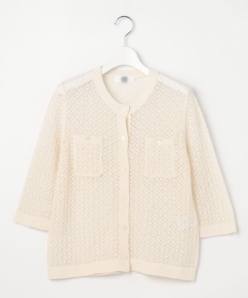 J.PRESS Ladies(J.プレス レディス)の「LINEN COTTON BLEND ニット カーディガン(カーディガン/ボレロ・レディース・アイボリー系/ライトグレー系/ネイビー系・SMALL)」の9枚目の写真
