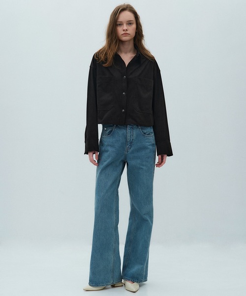 PUBLIC TOKYO(パブリックトウキョウ)の「フルイドクロップドシャツ(シャツ/ブラウス・レディース・モカ/アイボリー/ブラック・FREE)」の17枚目の写真