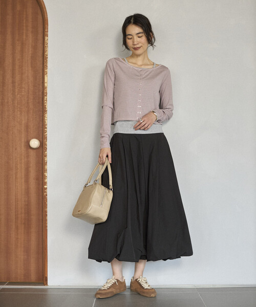 Firsthand（ファーストハンド）の「Firsthand/ファーストハンド レイヤード セットトップス / ボーダーカーディガン ＆ キャミソール（カーディガン/ボレロ・レディース・ピンク/ネイビー/チャコールグレー・FREE）」の13枚目の写真