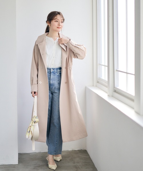 12Twelve Agenda(トゥエルブ アジェンダ)の「ウエストドロストロングコート(その他アウター・レディース・ベージュ/ネイビー/ピンク・M)」の2枚目の写真