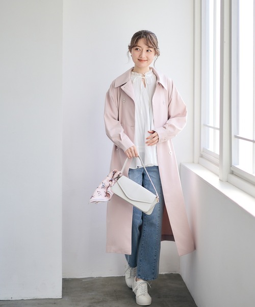 12Twelve Agenda(トゥエルブ アジェンダ)の「ウエストドロストロングコート(その他アウター・レディース・ベージュ/ネイビー/ピンク・M)」の4枚目の写真