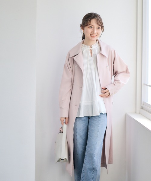 12Twelve Agenda(トゥエルブ アジェンダ)の「ウエストドロストロングコート(その他アウター・レディース・ベージュ/ネイビー/ピンク・M)」の7枚目の写真