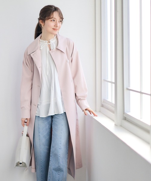 12Twelve Agenda(トゥエルブ アジェンダ)の「ウエストドロストロングコート(その他アウター・レディース・ベージュ/ネイビー/ピンク・M)」の11枚目の写真