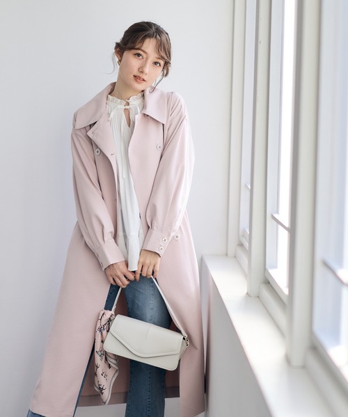 12Twelve Agenda(トゥエルブ アジェンダ)の「ウエストドロストロングコート(その他アウター・レディース・ベージュ/ネイビー/ピンク・M)」の8枚目の写真
