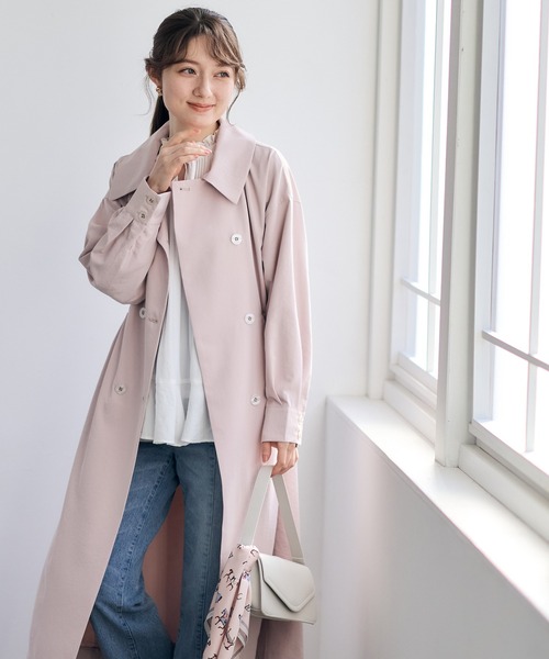 12Twelve Agenda(トゥエルブ アジェンダ)の「ウエストドロストロングコート(その他アウター・レディース・ベージュ/ネイビー/ピンク・M)」の9枚目の写真