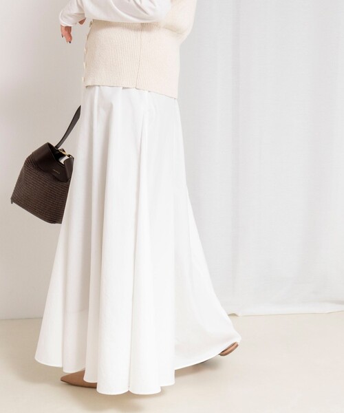 NOLLEY’S(ノーリーズ)の「【WEB&一部店舗限定色アイテム】ウォッシャブルヴィンテージタフタマチ入りマキシスカート(スカート・レディース・ライトブルー/ネイビー/ホワイト・2/1)」の6枚目の写真