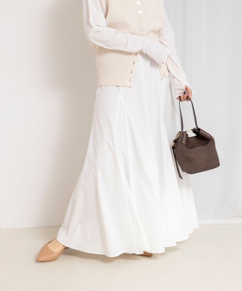 NOLLEY’S(ノーリーズ)の「【WEB限定】ウォッシャブルヴィンテージタフタマチ入りマキシスカート(スカート・レディース・ライトブルー/ネイビー/ホワイト/ブラック・2/1)」の5枚目の写真